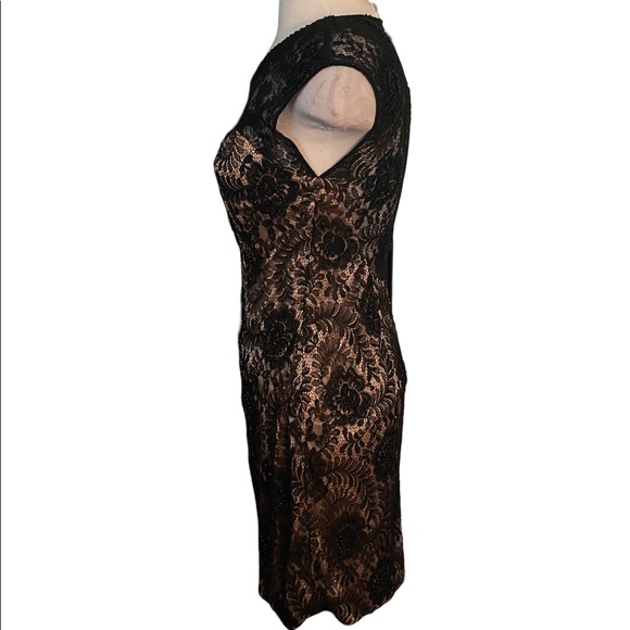 Sue Wong black lace sequin dress sz-2 - Picture 3 of 7